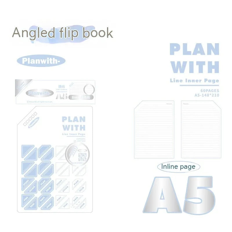Oblique angle binding artsy ins style salt series draft notebook in A5 and B5 sizes