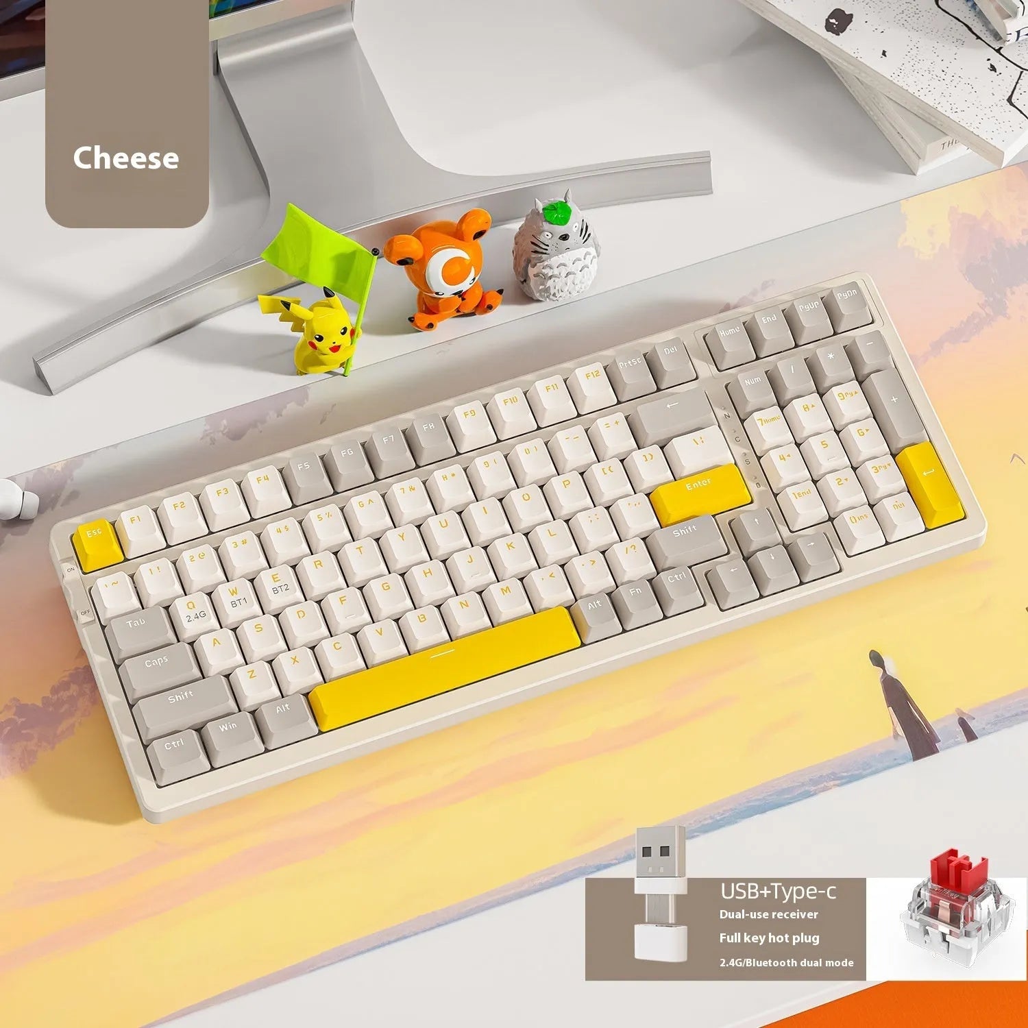 Free Wolf K96 Bluetooth mechanical keyboard in choice of four colours with compact 39cm design