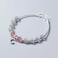 Natural moonstone adjustable bracelet with crescent moon charm showing 6mm bead and silver extension chain