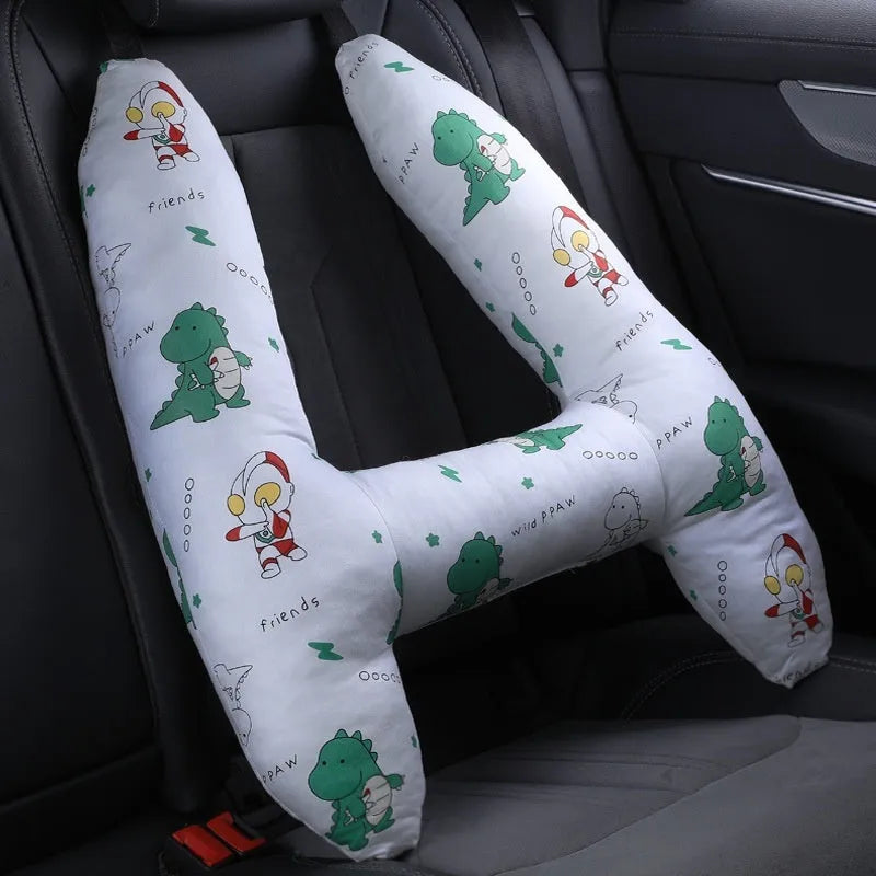 55cm by 70cm car headrest pillow in floral skirt rabbit design with optional neck support pillow.