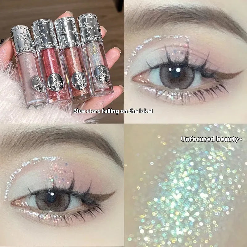 Ballet liquid eye shadow tube showing five colour options for shimmer makeup looks