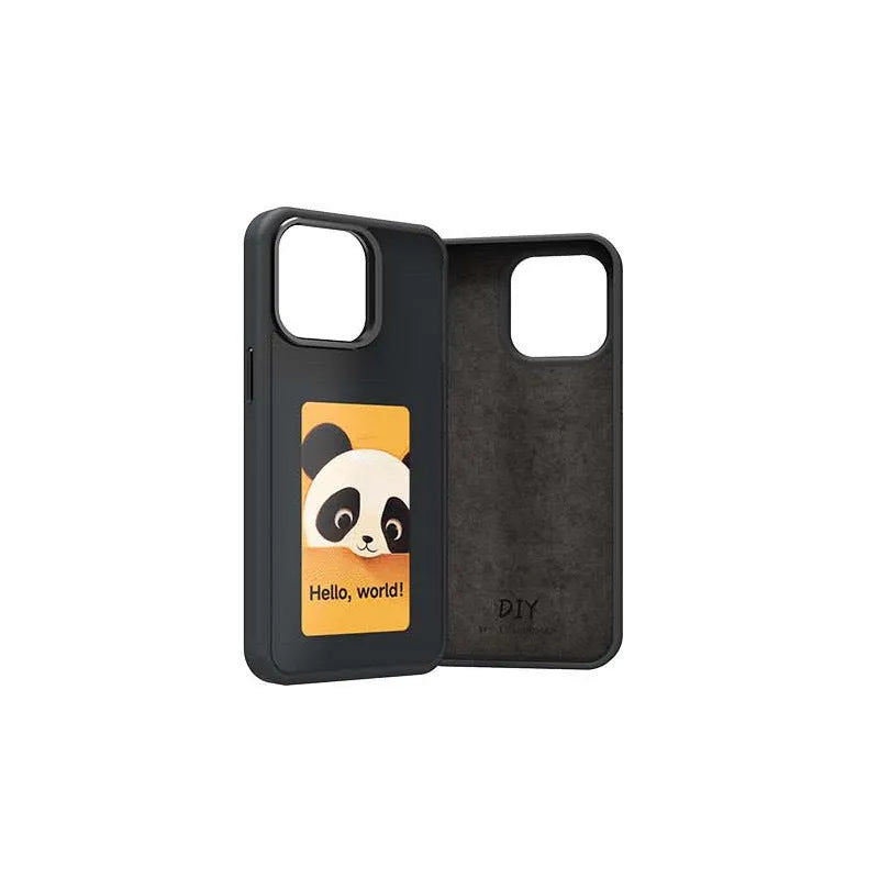 E-ink screen phone case for Samsung S23Ultra in black with mirror finish and TPU PC construction