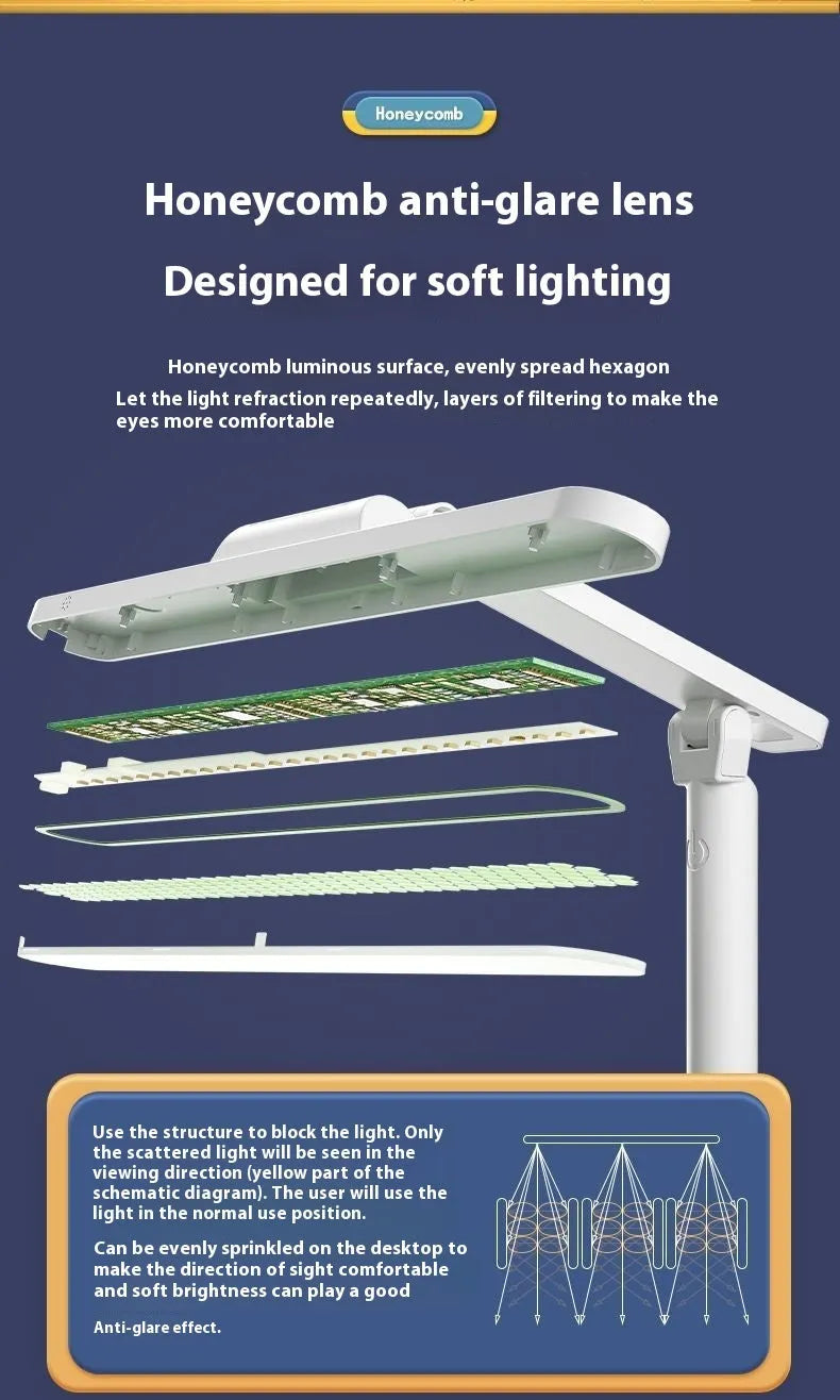 Adjustable reading table lamp with three colour temperature settings and battery operation