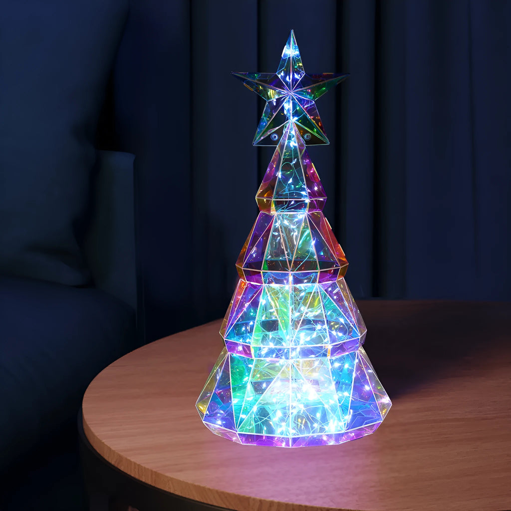 Colourful Christmas tree luminous toy decoration with cartoon style measuring 20cm height