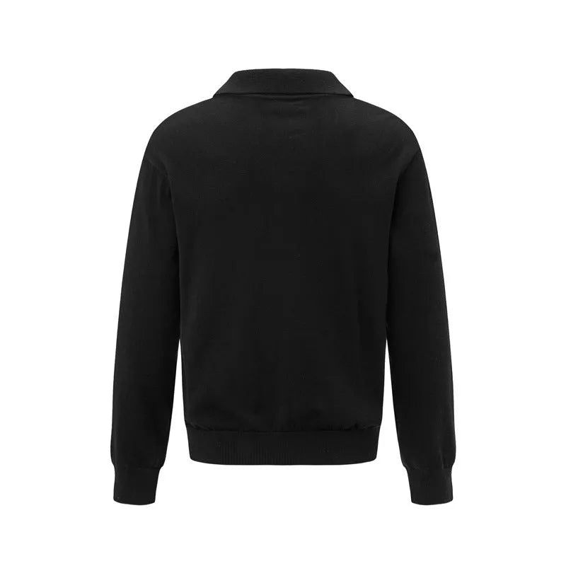 Man wearing a loose beige acrylic blend pullover sweater for casual leisure.