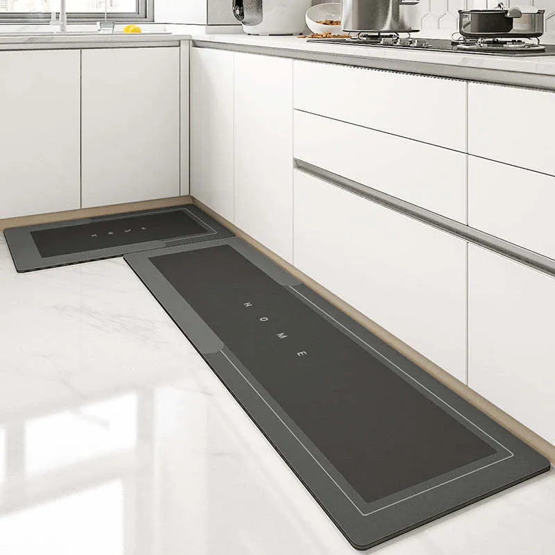 Cushioned bathroom floor mat in blue colour with rectangular shape