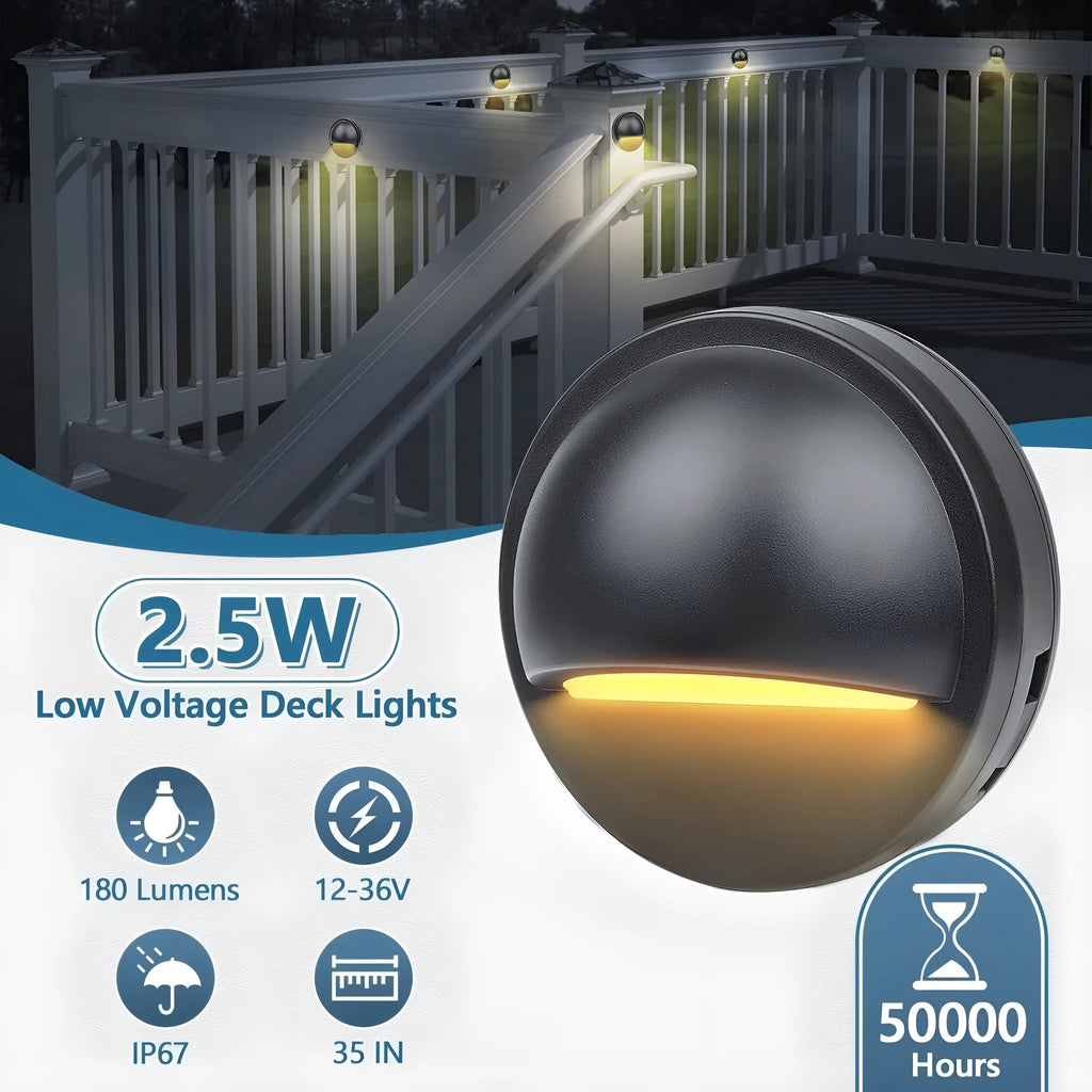 Low voltage platinum outdoor step light for garden paths with adjustable white light