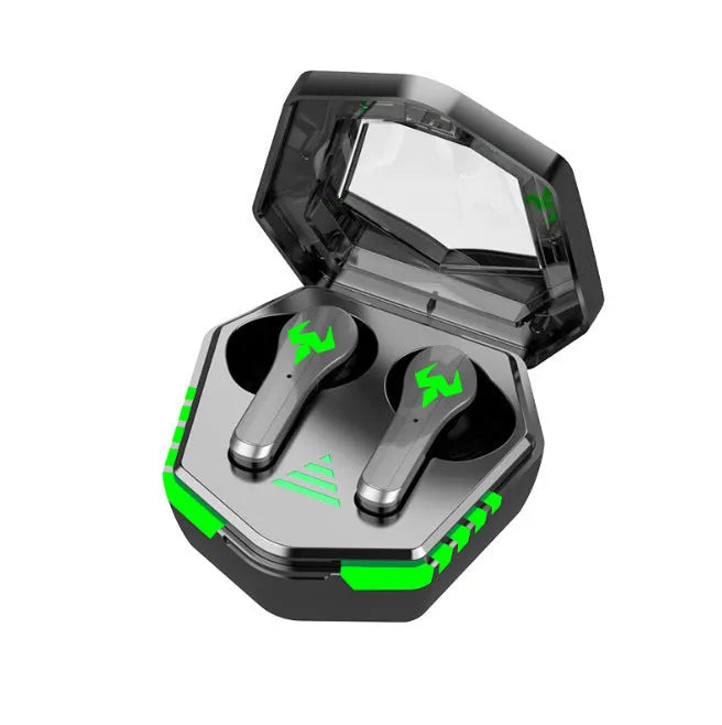 Black N35 wireless Bluetooth gaming in-ear headset with earplugs