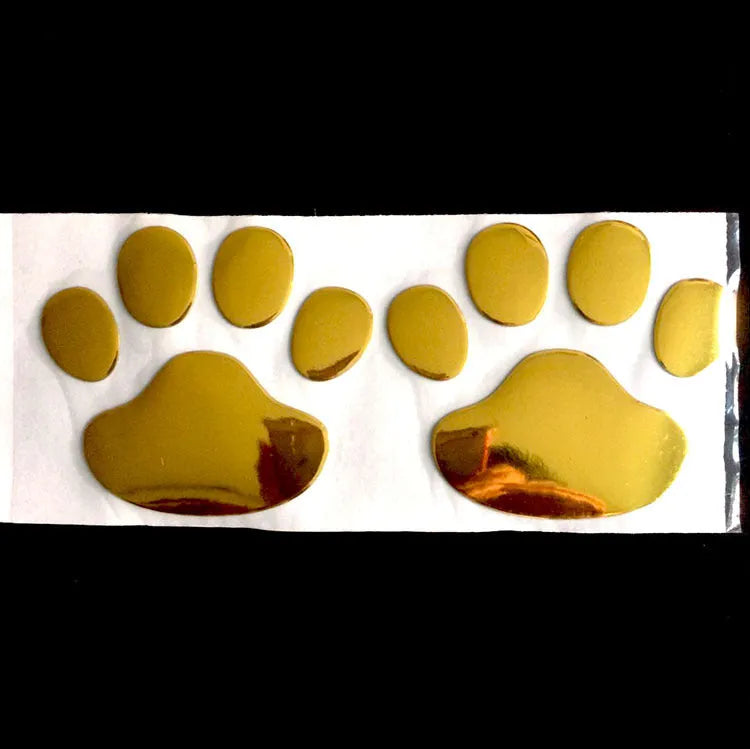 7cm long PVC car sticker with footprint design for bumper application in red, silver, gold or black colours