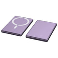 Ultra-thin magnetic power bank measuring 105x66mm in black dark gray silver violet colours