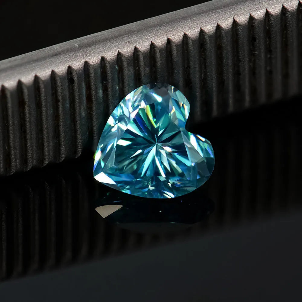 Lemon yellow moissanite heart-shaped stone measuring 11x11mm for jewellery making