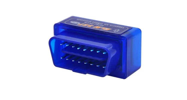 Compact Bluetooth OBD2 diagnostic scanner for vehicle fault code reading and engine monitoring