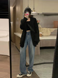 Korean style solid colour polyester blazer jacket with long sleeves and a pocket.