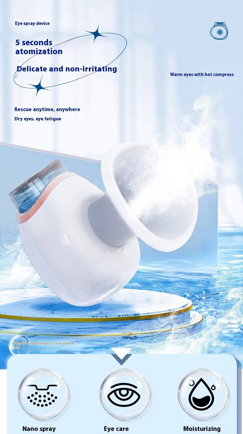 White and purple eye humidifier with lithium battery for household use