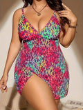 Plus size skirt bikini set in polyester fabric for swimming, available in multiple colours and sizes.