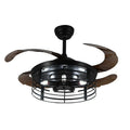 Industrial ceiling fan lamp with invisible blades and integrated light, American retro style