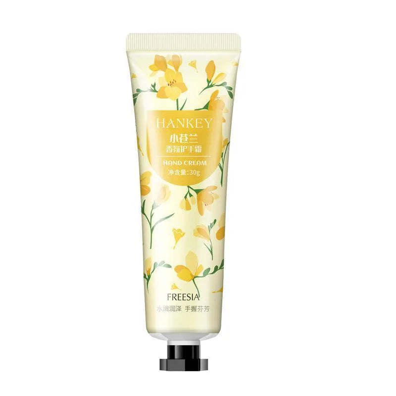 30g tube of fruit scented hand cream for moisturising dry skin.