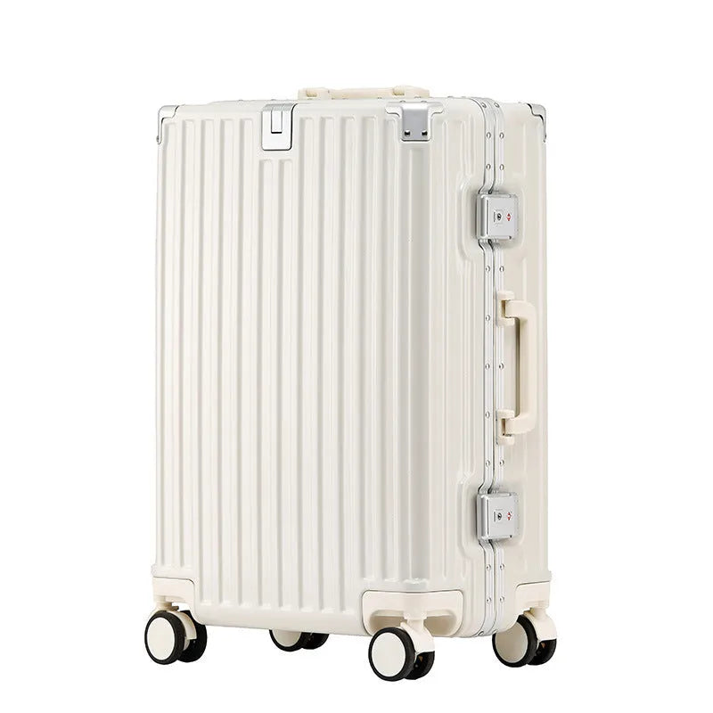 Aluminium frame luggage trolley case with ABS PC shell and universal wheels