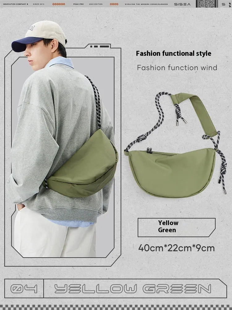 Men's large capacity nylon messenger bag in urban simplicity style