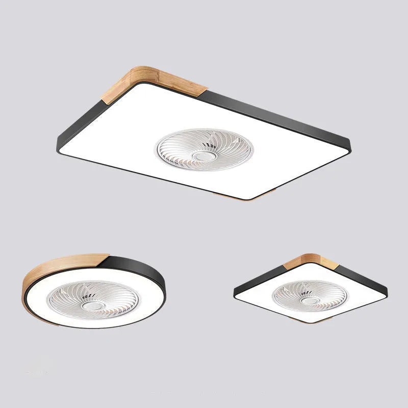 White Nordic ceiling fan lamp with integrated light fixture and remote control