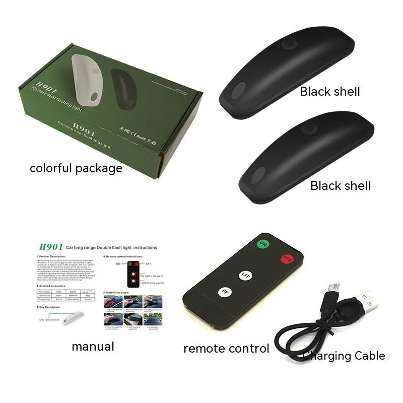 Remote control car strobe light for anti-collision visibility in rain and fog conditions