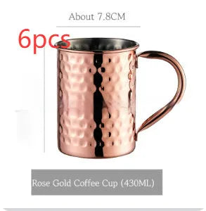 Stainless steel Moscow Mule cocktail glass with copper plating in multiple colour options