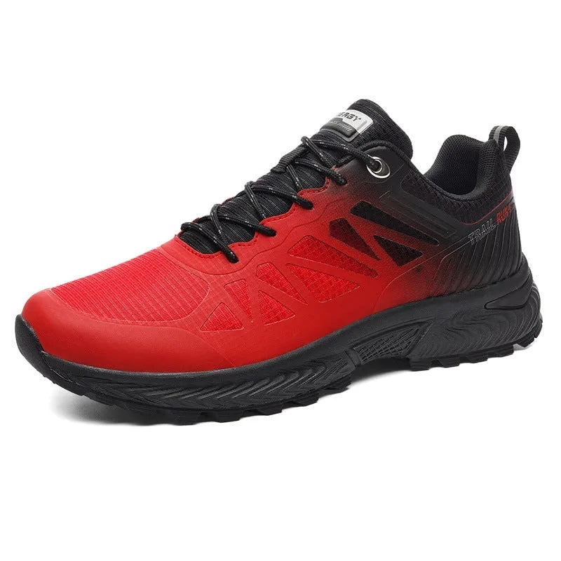 Men's black mesh running shoes with lace-up front and rubber sole in UK size 46