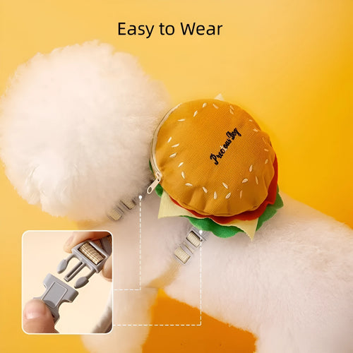 Cartoon hamburger design adjustable vest harness and lead set for pets with escape-proof construction