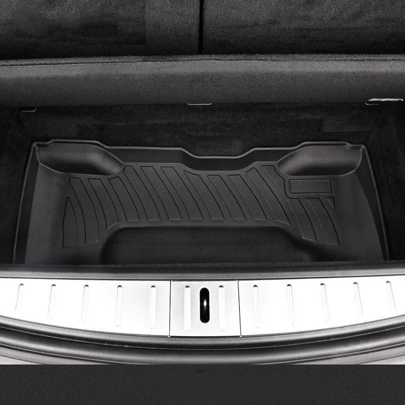 Tesla rubber floor mats with TPE footrest for Model 3, Y, S, and X vehicles