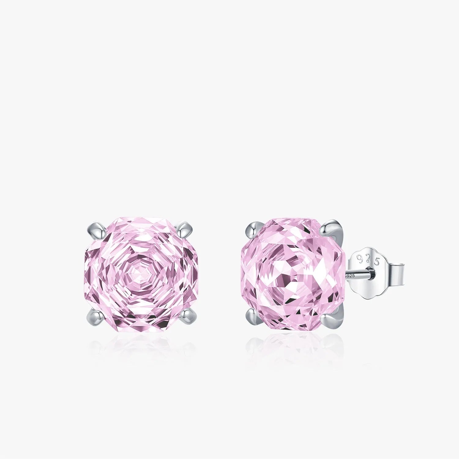 S925 sterling silver rose stud earrings for women in flower shape with 6mm or 8mm size options
