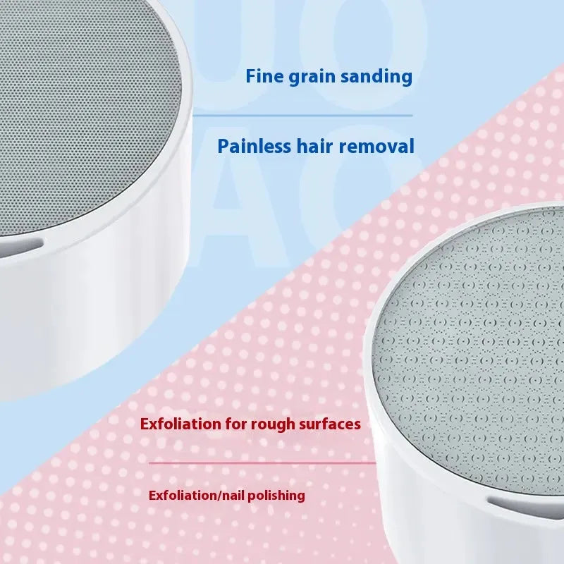2-in-1 nano glass epilator and foot grinder device in two-tone style