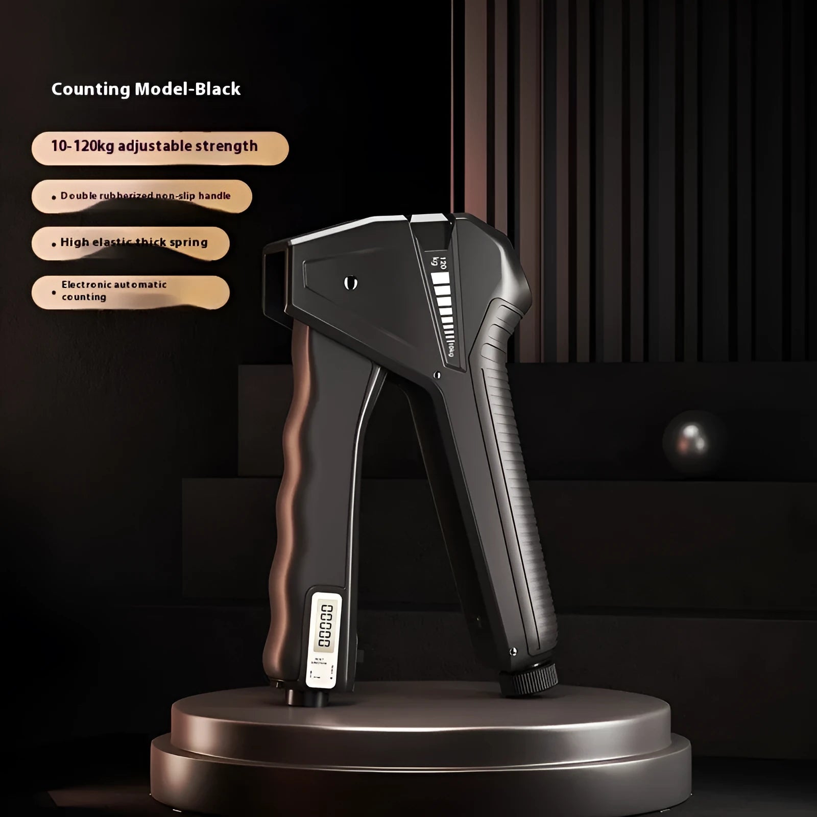 Adjustable hand exercise gripper with mechanical counter in multiple colour options