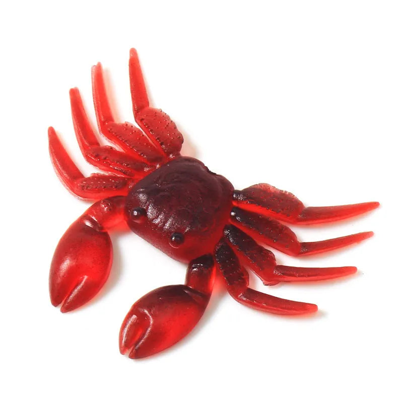 8cm PVC crab fishing lure in red and brown colour options for saltwater angling
