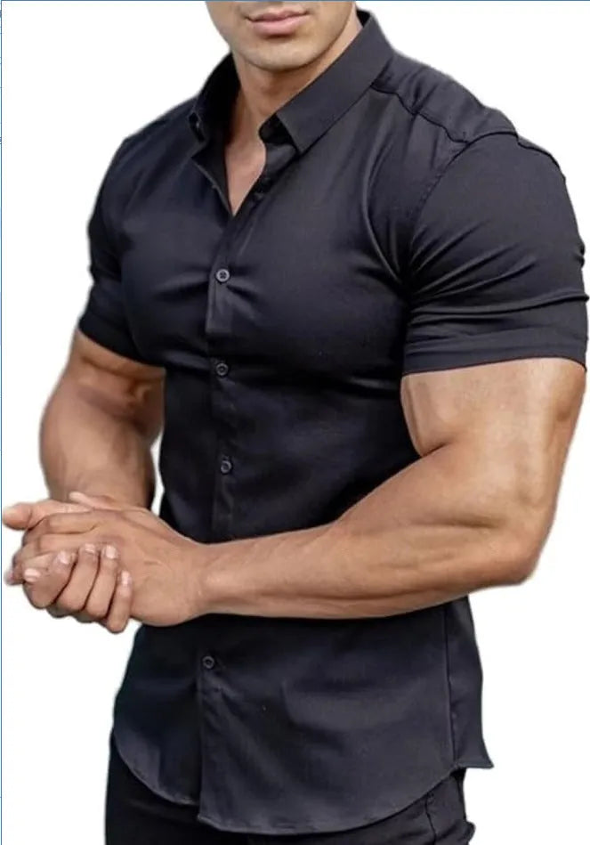 Men's printed short sleeve casual shirt in polyester fibre available in multiple colours and sizes