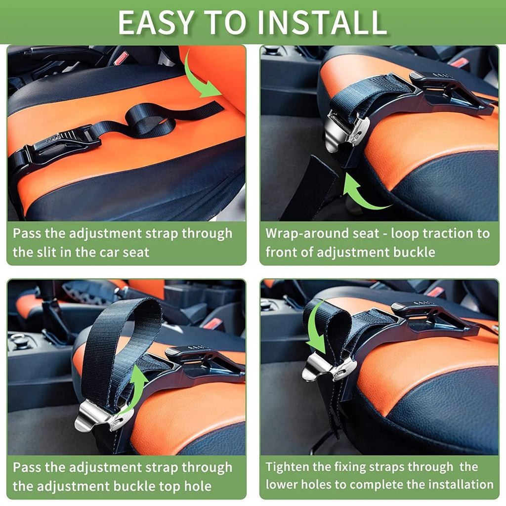 Black pregnant women's safety belt with ABS metal buckle showing anti-strangulation design