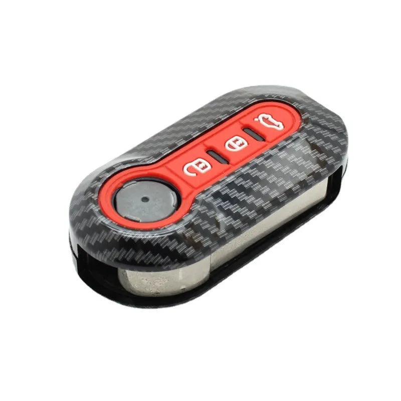 Fiat 500 Boyue Ottimo Viaggio ABS plastic remote key case in black, red, and dark blue colours