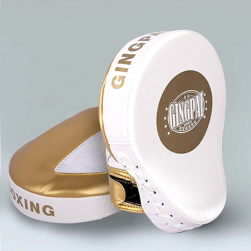Vertical portable PU baffle target for boxing and Sanda training in gold or green colour.