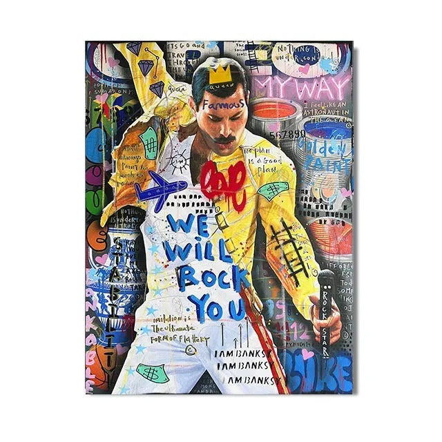 Frameless canvas graffiti abstract street poster spray painting art in size 40x50cm style A1
