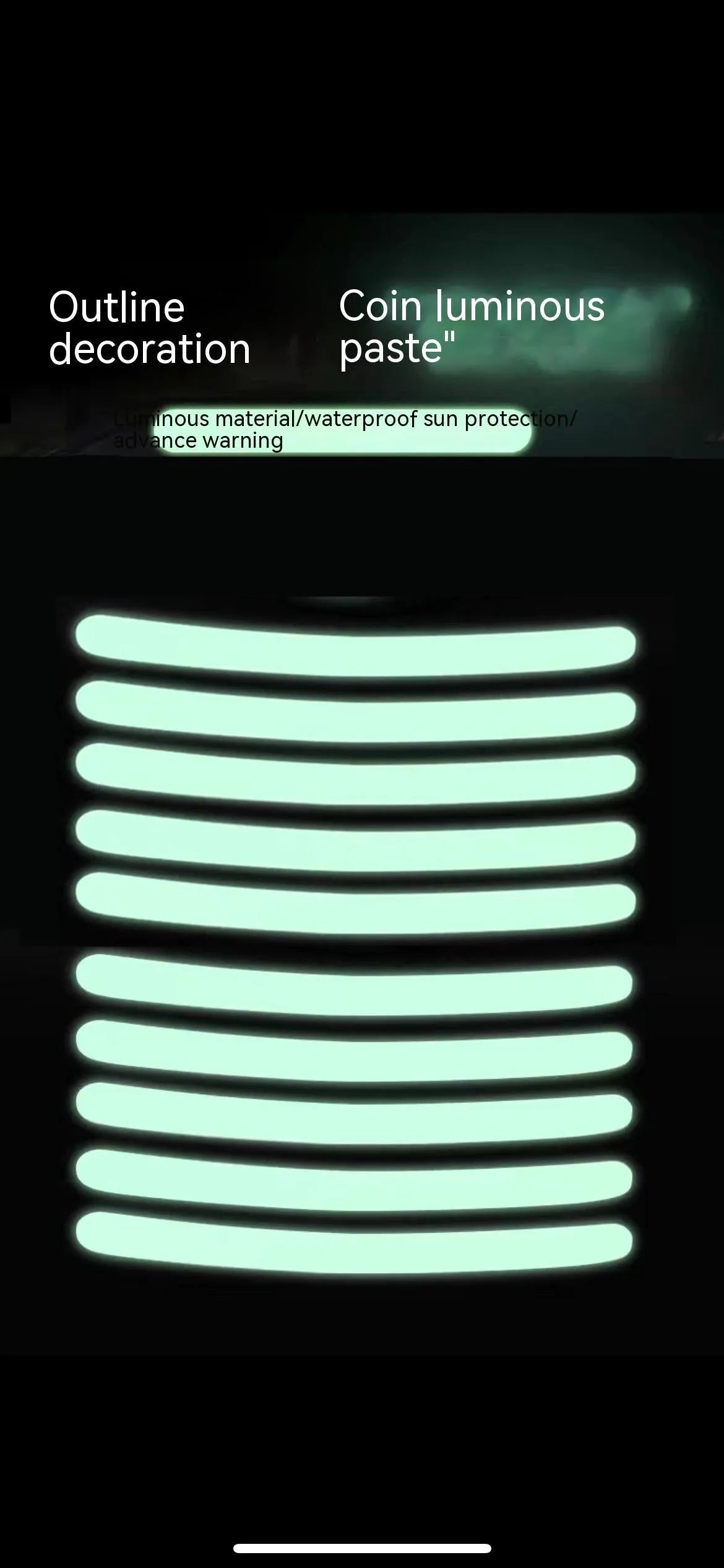 Pack of 20 arc-shaped reflective PVC stickers for car wheel hubs in multiple colours.
