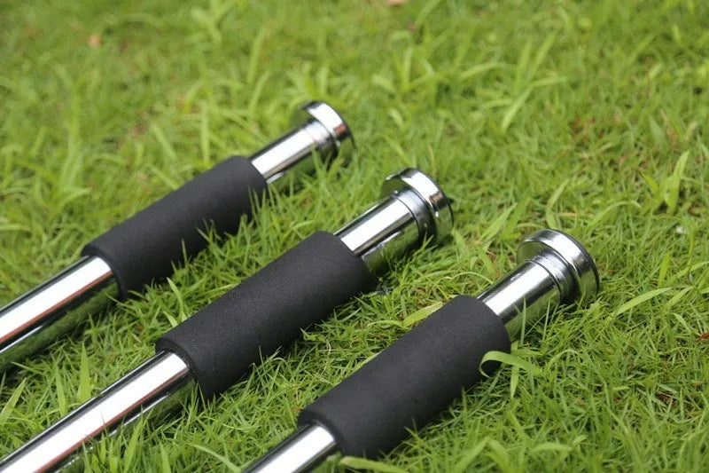 Adjustable steel horizontal pull-up bar showing single parallel bars design