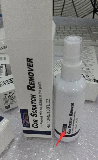 Car scratch repair spray bottle for removing scratches from automotive paint surfaces