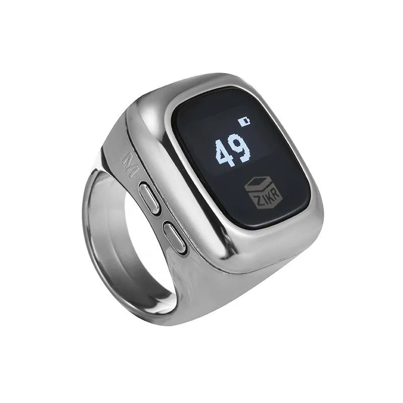 Al-Fatiha Zikr electronic counter unit showing digital display, compatible with watch straps.