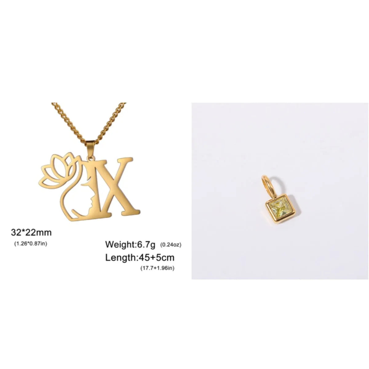 Stainless steel cross chain necklace with electroplated finish and single pendant
