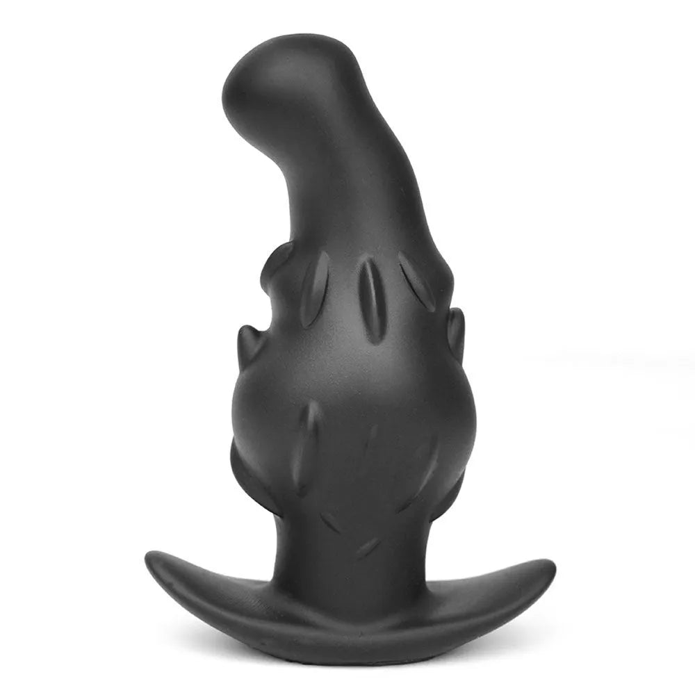 Liquid silicone masturbator in black, gold, or purple colours showing S, M, L, XL size options