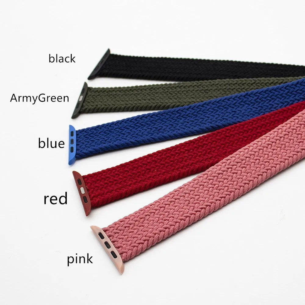 Apple Watch compatible nylon woven strap in multiple colours with plastic head connector
