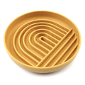 Slowdown Bowl silicone slow feeder dog bowl with ridge design in beige colour