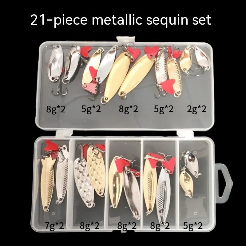 Metal pineapple sequin fishing lure dressings in gold and silver for iron jigs and false baits
