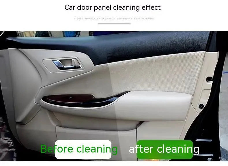 Wash free fabric roof foam cleaner kit with bottle, sponge wipes, and towel for interior vehicle ceiling cleaning