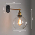 20cm round ball glass wall lamp with aluminium holder in retro style