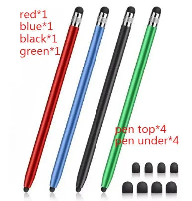 Metal two-in-one touch screen pen for tablets and smartphones in multiple colour options